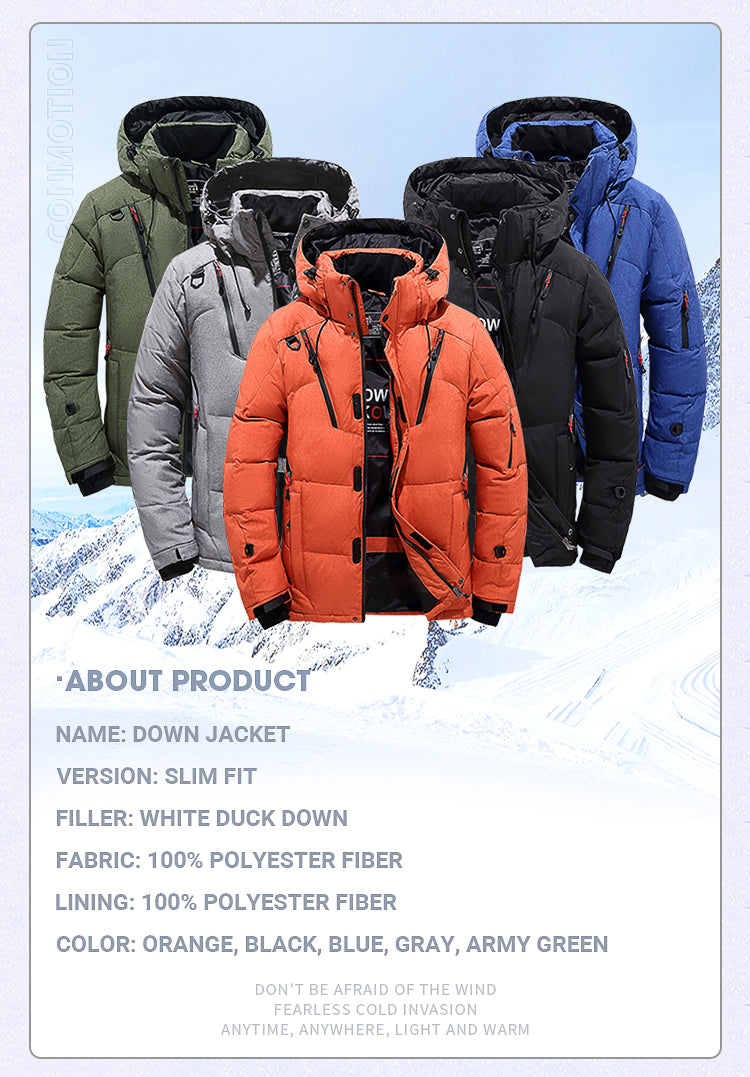 Thick Down Jacket with Collar for Men